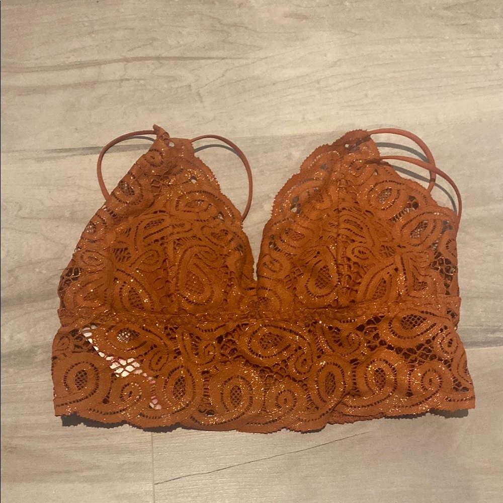 PINK Victoria's Secret Lace Bralette in Rust